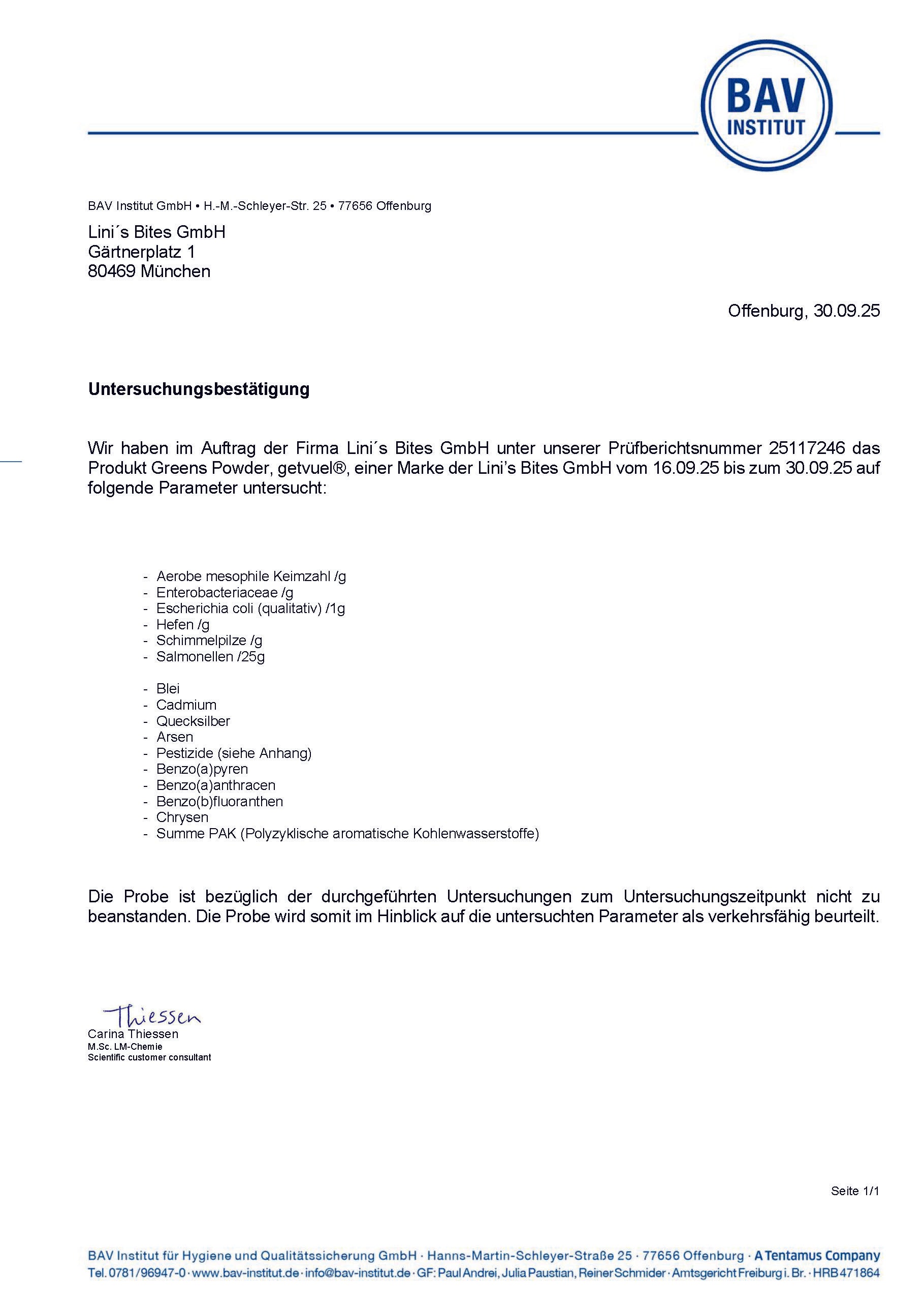 Bio - Eileen's Greens Powder