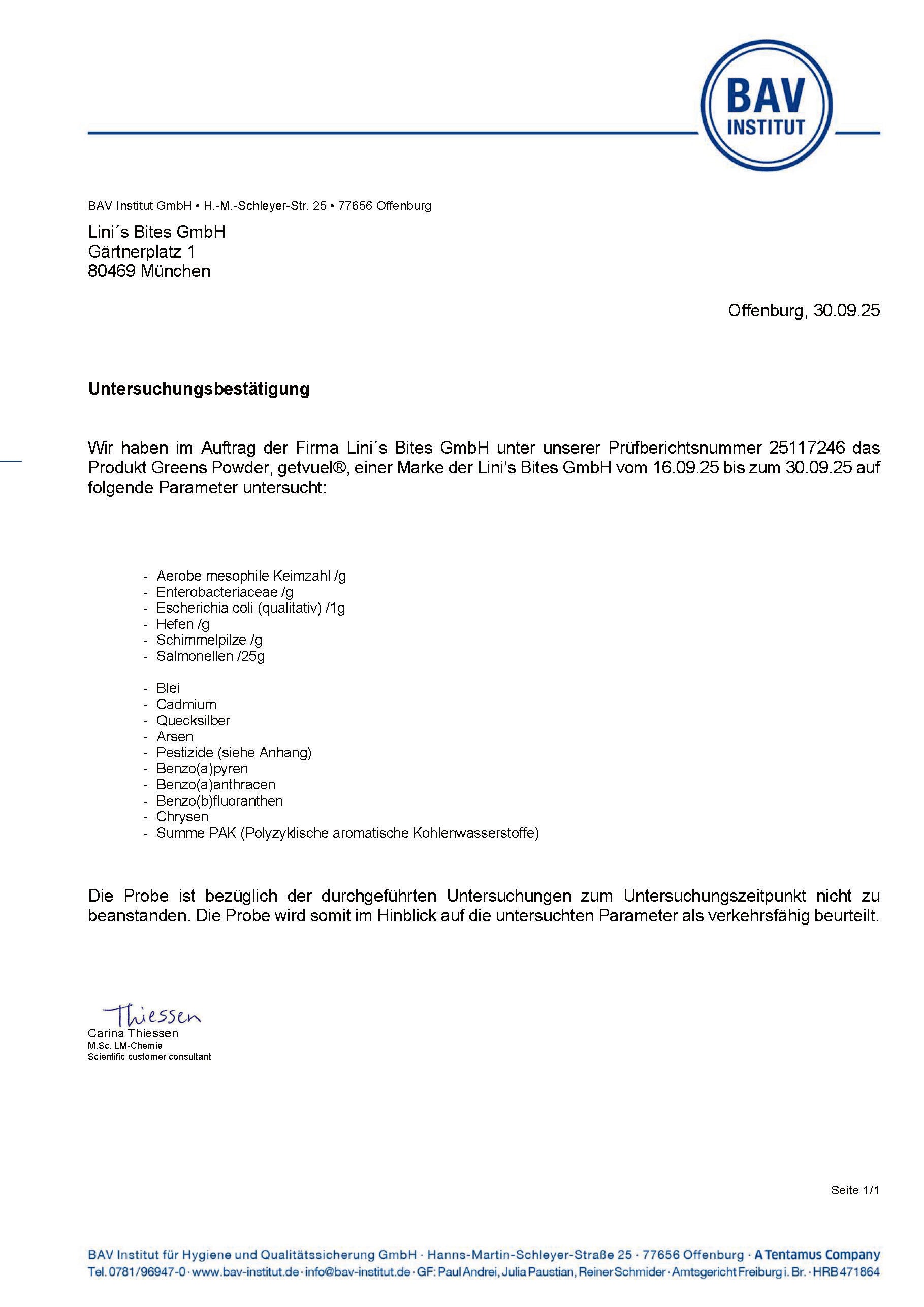 Bio - Eileen's Greens Powder