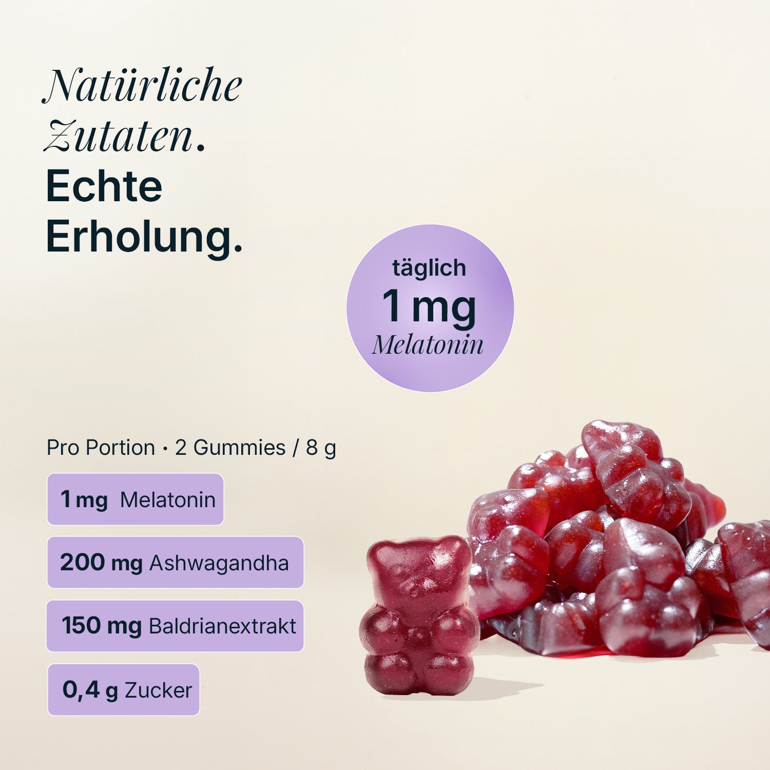 Bio - Daily Rest Gummies - Black Currant - Melatonin & Ashwagandha