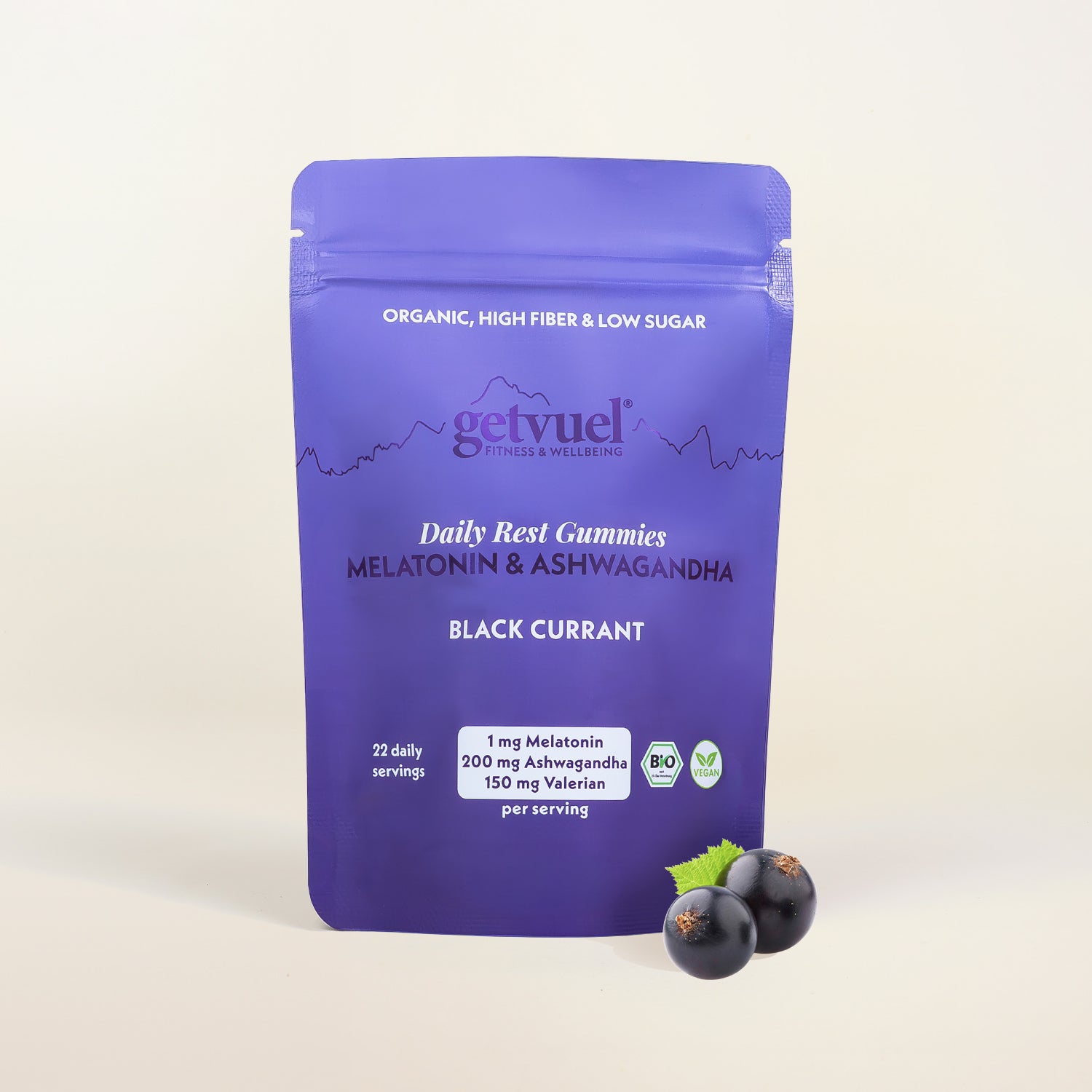 Bio - Daily Rest Gummies - Black Currant - Melatonin & Ashwagandha